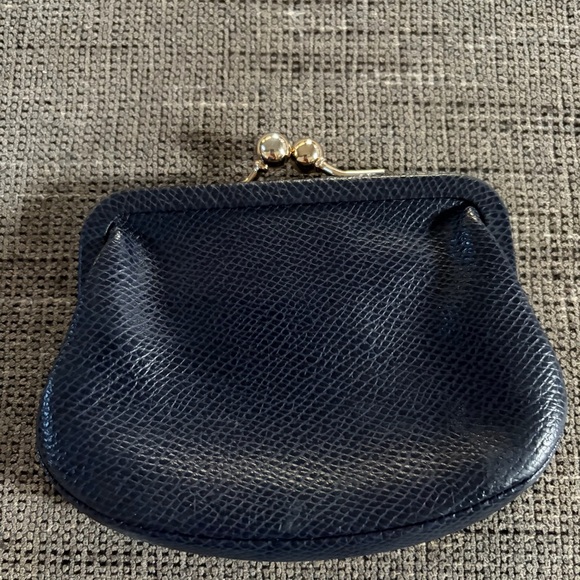 COACH Silver Navy Bow Kiss Lock Purse Coin Case Rare